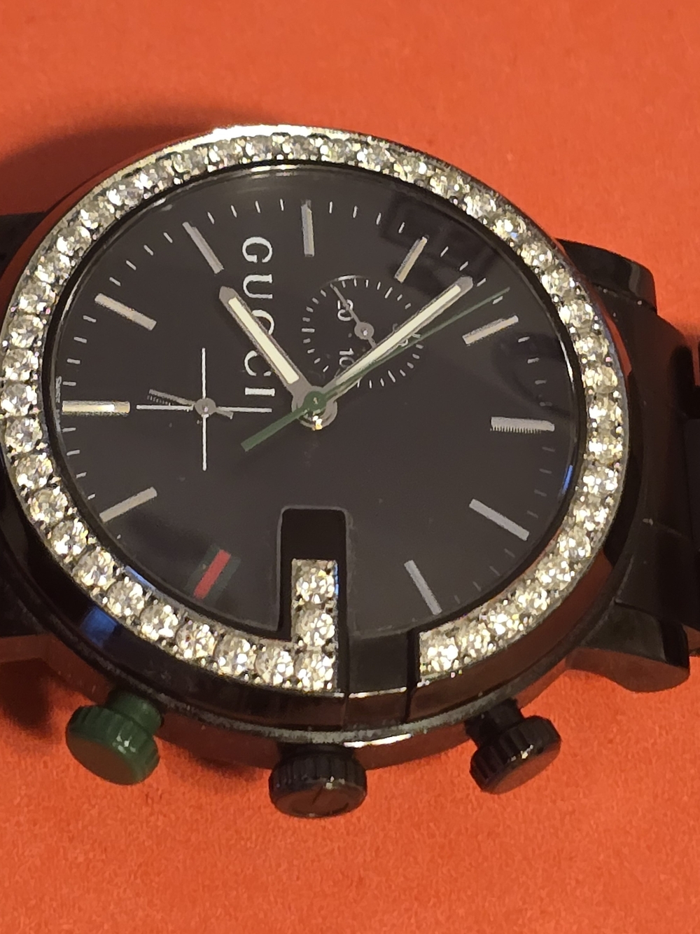 Gucci Custom Diamond Watch – Black Stainless Steel | Approx. 3.10 CTW Diamonds - Picture 5 of 13